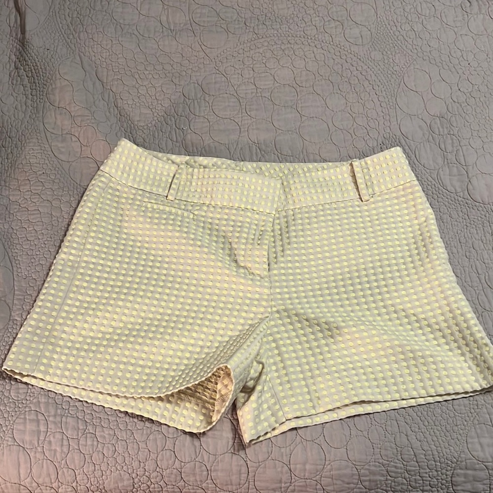 Loft yellow textured polka dot summer shorts